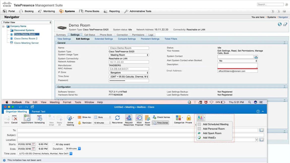 Cisco TelePresence Management Suite (TMS)