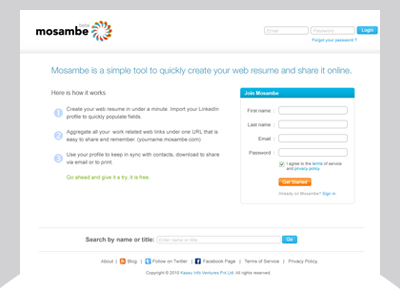 Mosambe - online visual CV